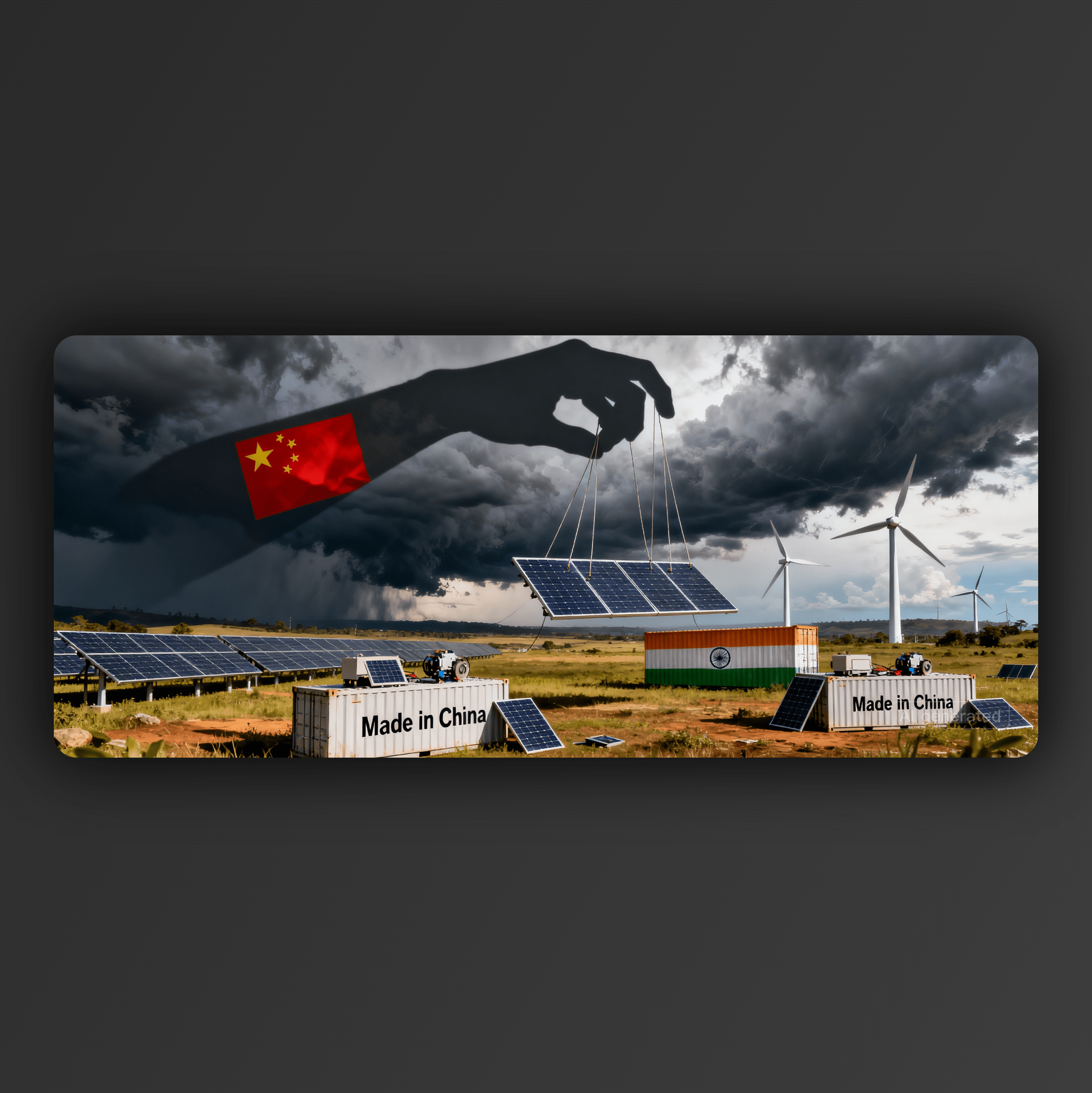 Major Components of renewable industry controlled by China