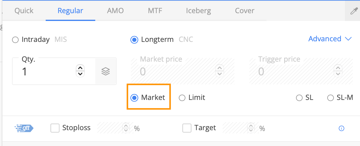 Market order example